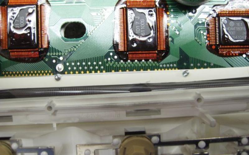 Put cardboard strip on top of the flexcable